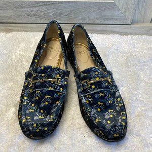 CABI Carnaby Floral Velvet Horsebit Loafers 7